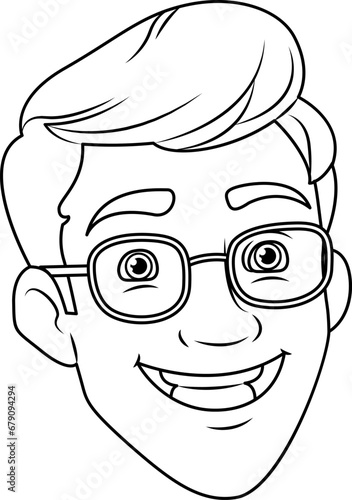 Man wearing glasses smiling head