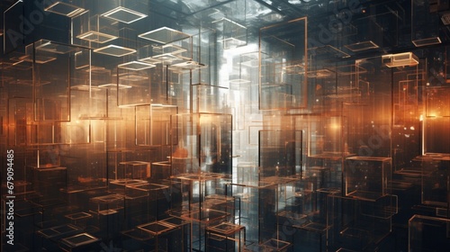 Wallpaper Mural an imaginative portrayal of CPUs as the architects of dreamscapes in a digital world. Torontodigital.ca