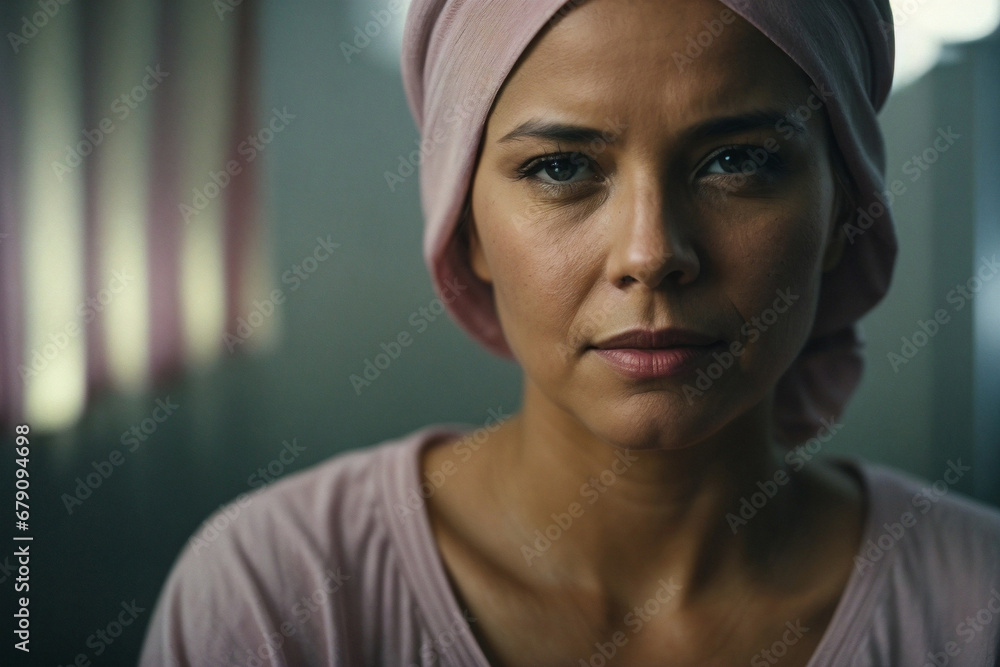 Captured Resilience: The Strength in the Gaze of a Fighter Woman in the Hospital Waiting Room Captured Resilience: The Strength in the Gaze of a Fighter Woman in the Hospital Waiting Room