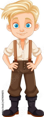 Handsome Farmer Boy Cartoon: Isolated Cartoon Character