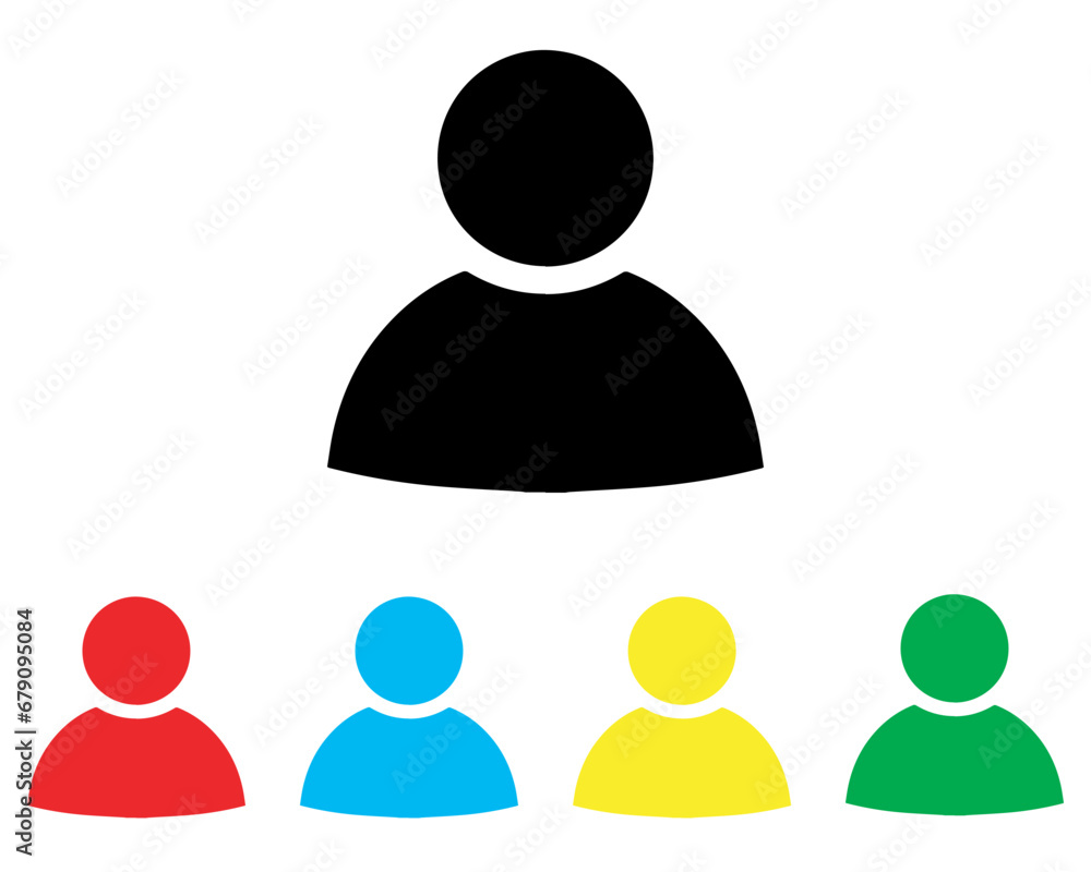 User icon vector. Profile icon sign symbol in trendy flat style. Set elements in colored icons. Profile vector icon illustration isolated on white background User icon vector. Profile icon sign symbol in trendy flat style. Set elements in colored icons. Profile vector icon illustration isolated on white background