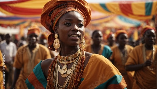 Ancestral Elegance: Women Dress with Pride in African American Month © LdelaF