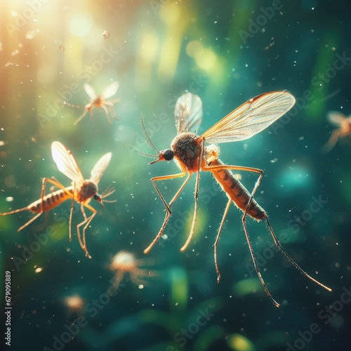 Macro background with mosquito