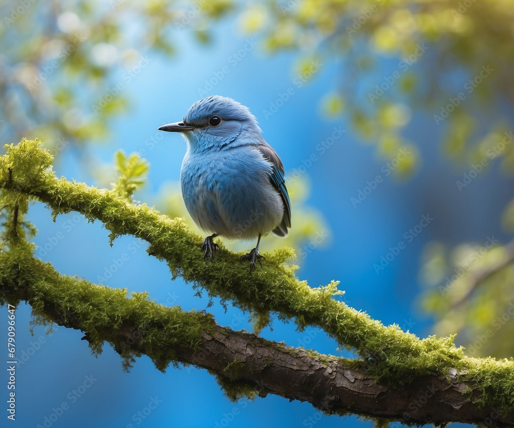 Fototapeta premium a small bird branch on a tree