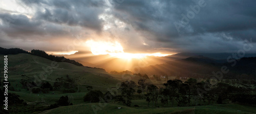 Sunset over mountains