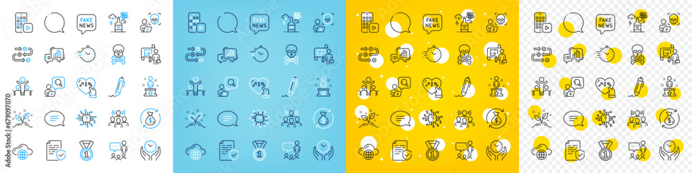 Vector icons set of Startup concept, Phone app and Safe time line icons pack for web with Team work, Fake news, Inclusion outline icon. Chat, Genders, Timer pictogram. Inspect, Plan. Vector Vector icons set of Startup concept, Phone app and Safe time line icons pack for web with Team work, Fake news, Inclusion outline icon. Chat, Genders, Timer pictogram. Inspect, Plan. Vector