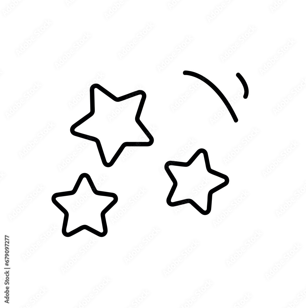 Element of circus set in black line style. This mesmerizing illustration adorned with a circus attribute - stars that shine brightly against the backdrop. Vector illustration. Element of circus set in black line style. This mesmerizing illustration adorned with a circus attribute - stars that shine brightly against the backdrop. Vector illustration.