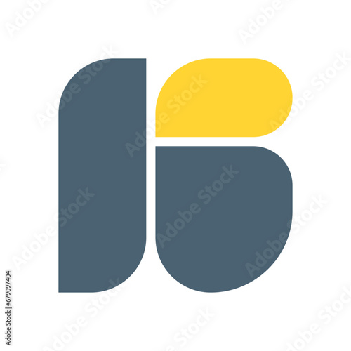 Display bauhaus vector font bold letter logo B alphabet capital geometry Typeface abc element for social media, web design, poster, banner, greeting card