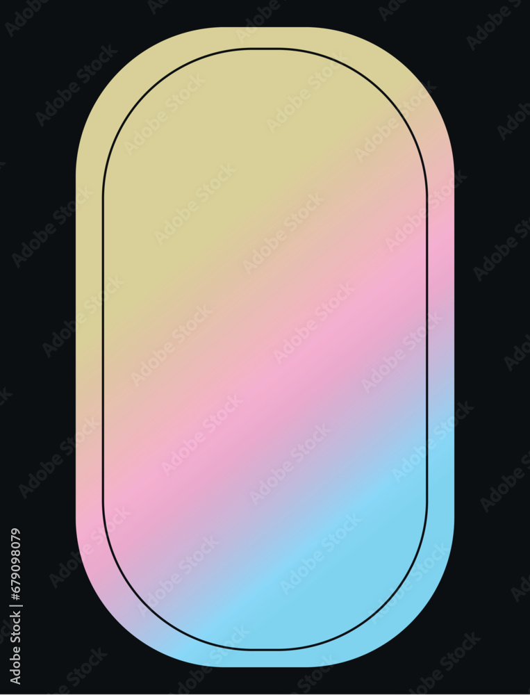 Obraz premium Geometry of gradient set in flat design. This mesmerizing illustration demonstrate geometry shape that blends seamlessly into a soft pastel gradient against a deep black canvas. Vector illustration.