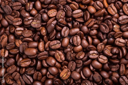 closeup of coffee bean pile