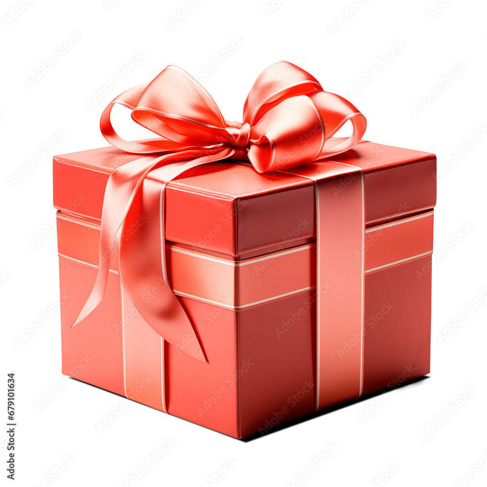 Fototapeta premium Red gift box isolated 