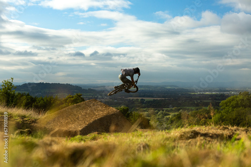 mountain biker rider against sky