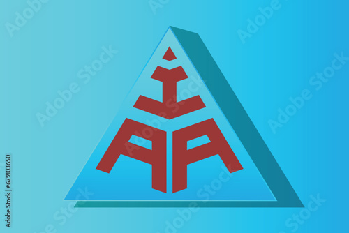 IAA, AA, logos. Abstract initial monogram letter alphabet logo design