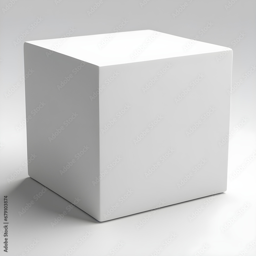 White 3d cube, box on white background White 3d cube, box on white background