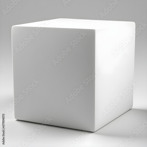 White 3d cube, box on white background © AiDistrict