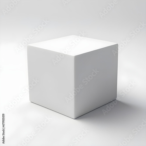 Simple box on white background, 3d cube  © AiDistrict