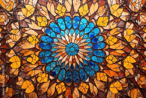 close-up photo of a stained glass window mosaic