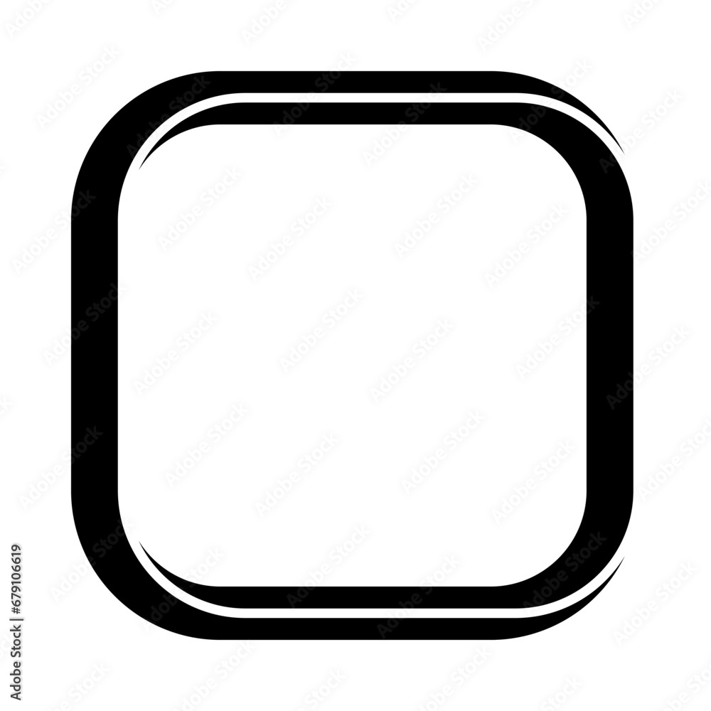 Square frame rounded corners, doodle frame border square banner markers Square frame rounded corners, doodle frame border square banner markers