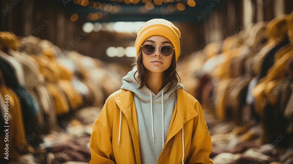 A teenager volunteering for a community service project, dressed in socially conscious clothing. Social responsibility concept. A teenager volunteering for a community service project, dressed in socially conscious clothing. Social responsibility concept.