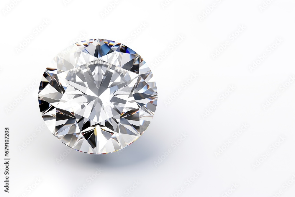 Isolated Diamond top view - White Background - Copy Space Isolated Diamond top view - White Background - Copy Space