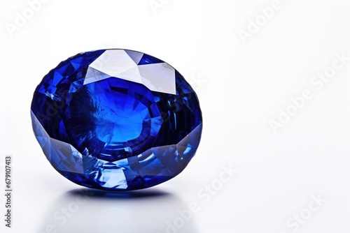 Isolated Sapphire - White Background - Copy Space