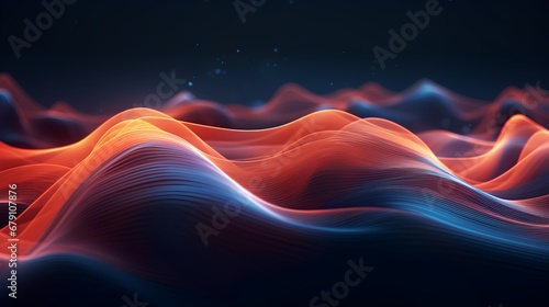 Wallpaper Mural A vibrant digital abstract background featuring dynamic, flowing waves in a spectrum of colors, creating a modern and artistic visual effect. Torontodigital.ca