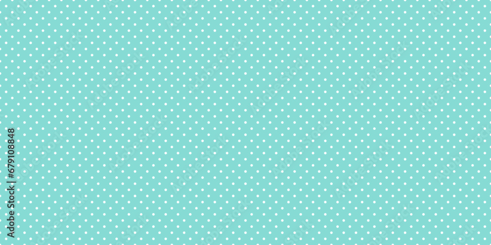 Seamless white polka dot pattern on blue background - obrazy, fototapety, plakaty 