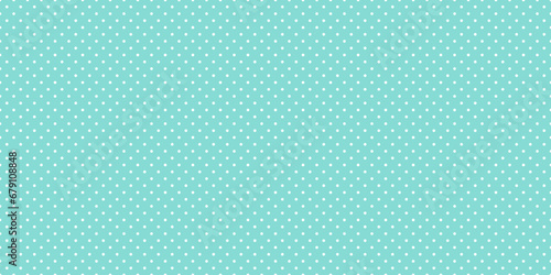 Seamless white polka dot pattern on blue background