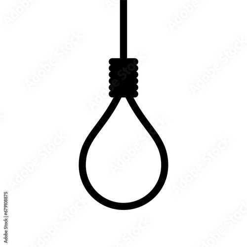 Suicide hang rope icon on white background