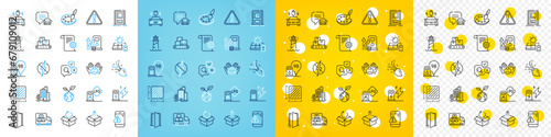 Vector icons set of Charging station, Buildings and Brush line icons pack for web with Solar panel, Antistatic, Open door outline icon. Lighthouse, Warning, Entrance pictogram. Vector