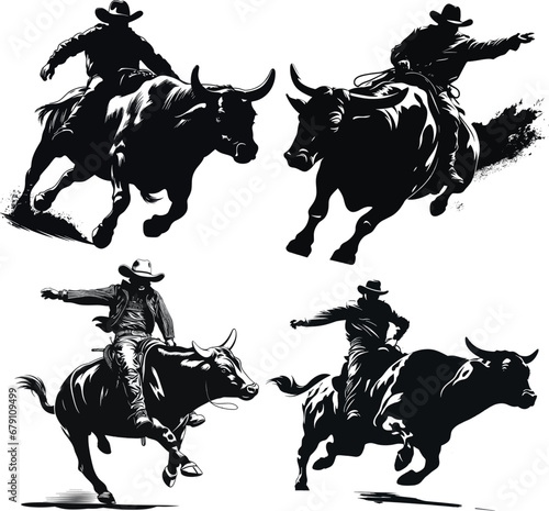 cowboy rodeo silhouette 2 photo