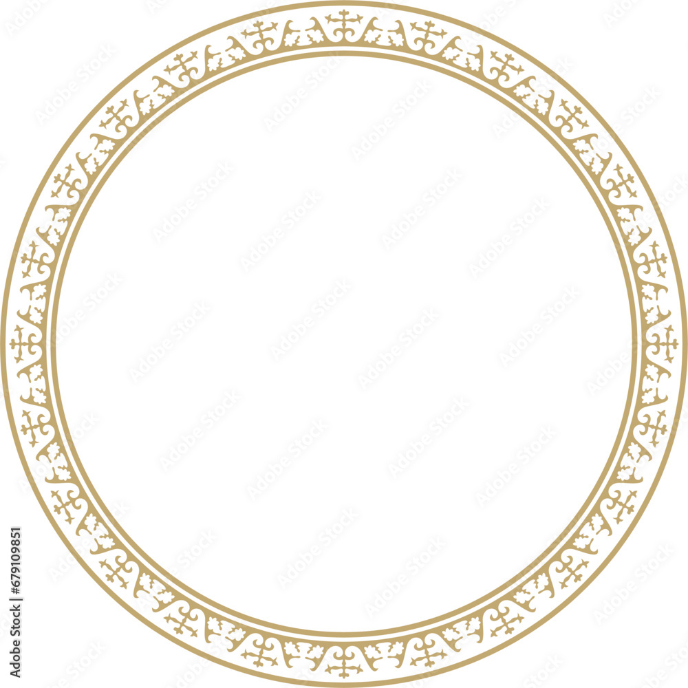 Vector golden round Kazakh national ornament. Ethnic pattern of the peoples of the Great Steppe, Mongols, Kyrgyz, Kalmyks, .Buryats. circle, frame border. Vector golden round Kazakh national ornament. Ethnic pattern of the peoples of the Great Steppe, Mongols, Kyrgyz, Kalmyks, .Buryats. circle, frame border.