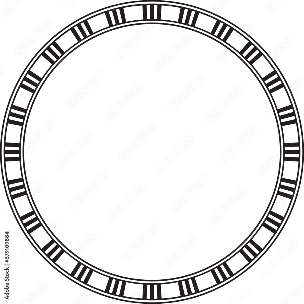 Vector round black monochrome Egyptian ornament. Endless circle border, ancient Egypt frame..