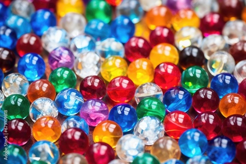 blurred bokeh texture of shiny glass marbles