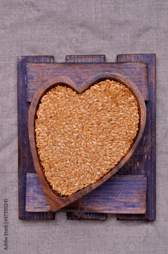 Yellow flax seeds photo