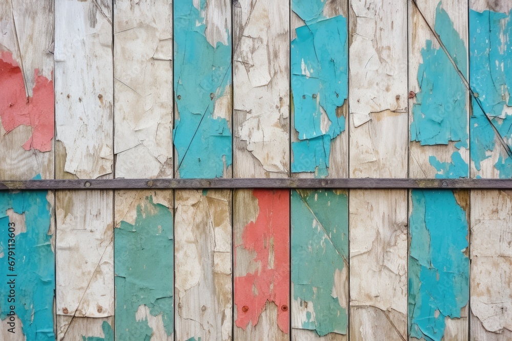 Naklejka premium wooden fence with cracked paint color