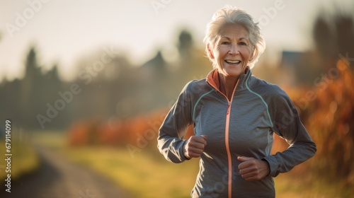 Older Woman running, Old Woman running, Senior Woman running, Healthy Lifestyle, Happy, Fit, Good Shape