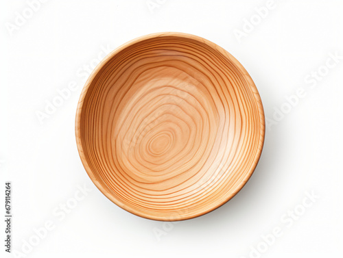 Top view wooden bowl