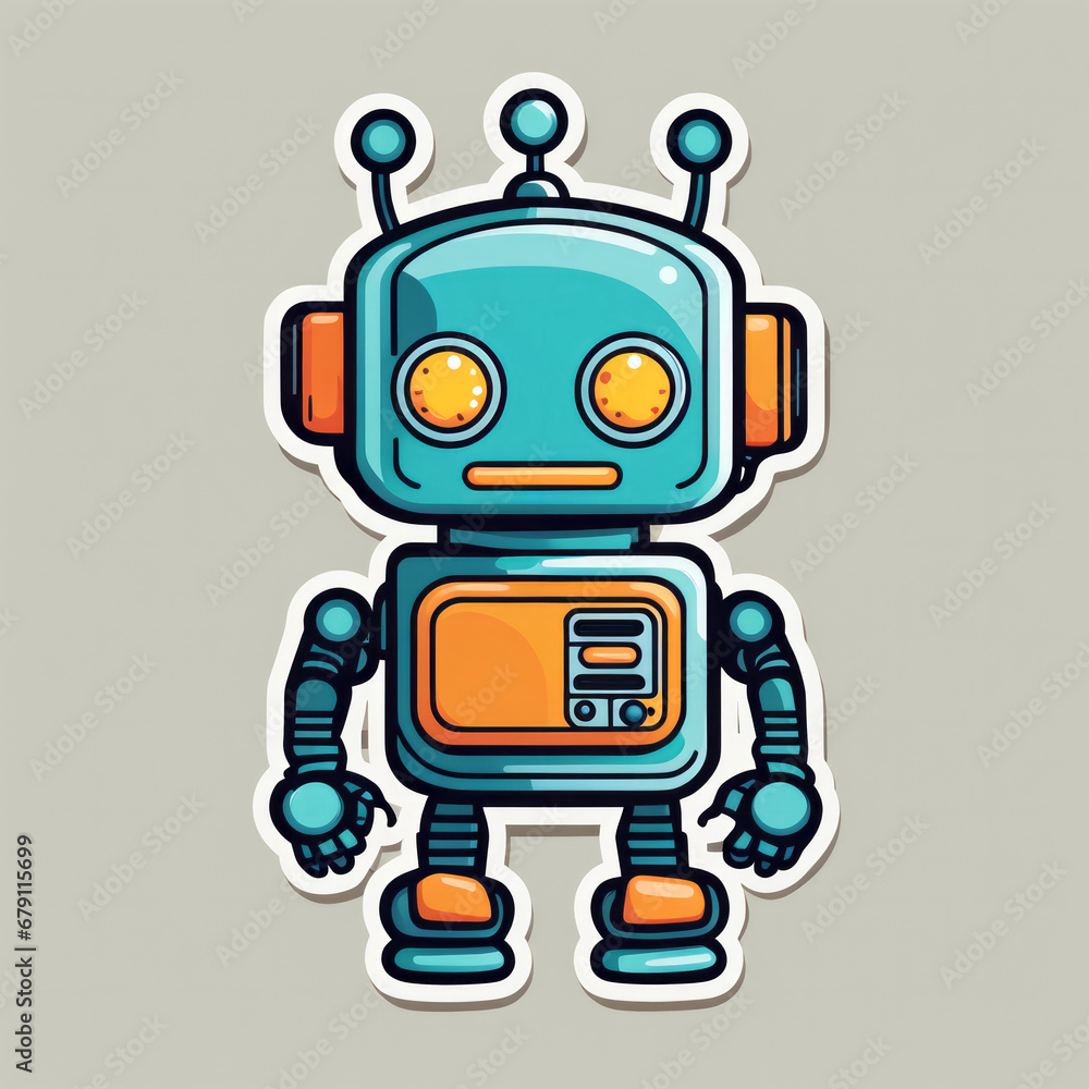 Naklejka premium Sticker Roboter, generated image