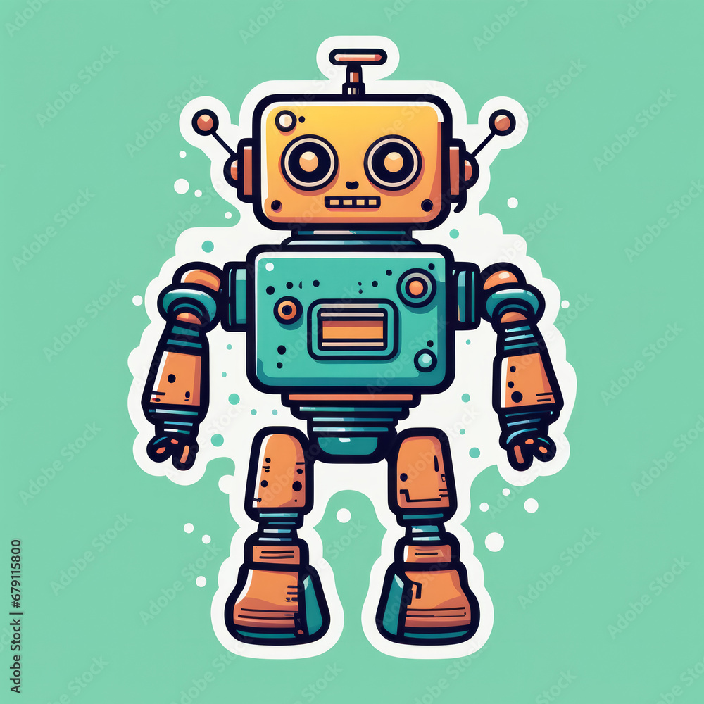 Sticker Roboter, generated image Sticker Roboter, generated image