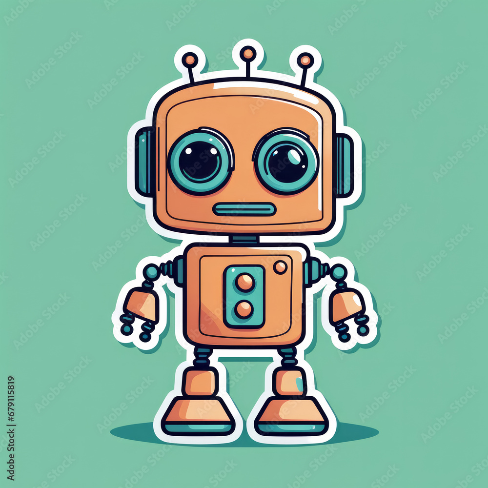 Sticker Roboter, generated image Sticker Roboter, generated image