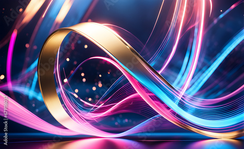 Abstract background with glowing lines. 3d rendering, 3d illustration.