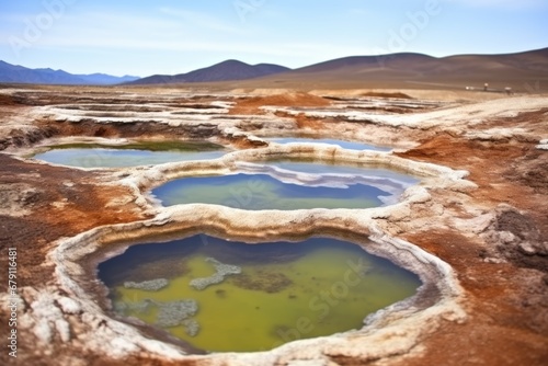 hot mud pots in a geothermal location