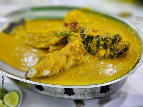 grouper fish in yellow soup
