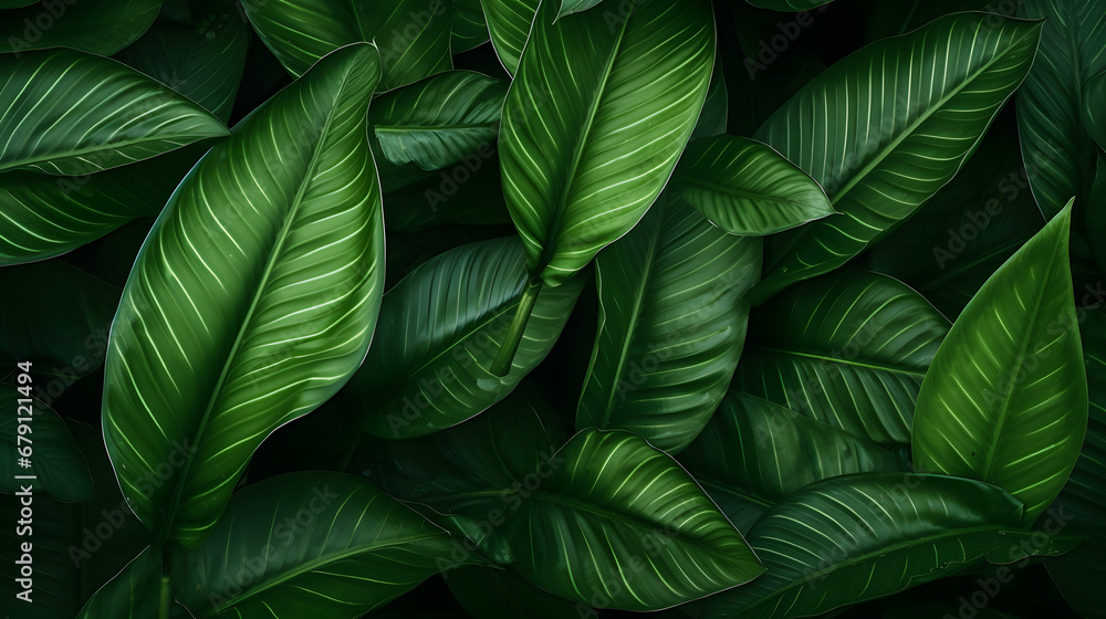 abstract green leaf texture, nature background, tropical leaf. Generative Ai abstract green leaf texture, nature background, tropical leaf. Generative Ai