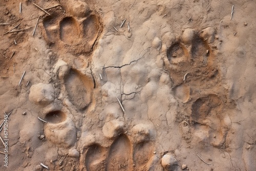 footprints of an animal in mud