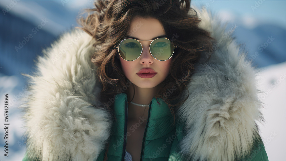 fashion outdoor photo of beautiful sensual woman with dark hair in luxurious fur coat and sunglasses fashion outdoor photo of beautiful sensual woman with dark hair in luxurious fur coat and sunglasses