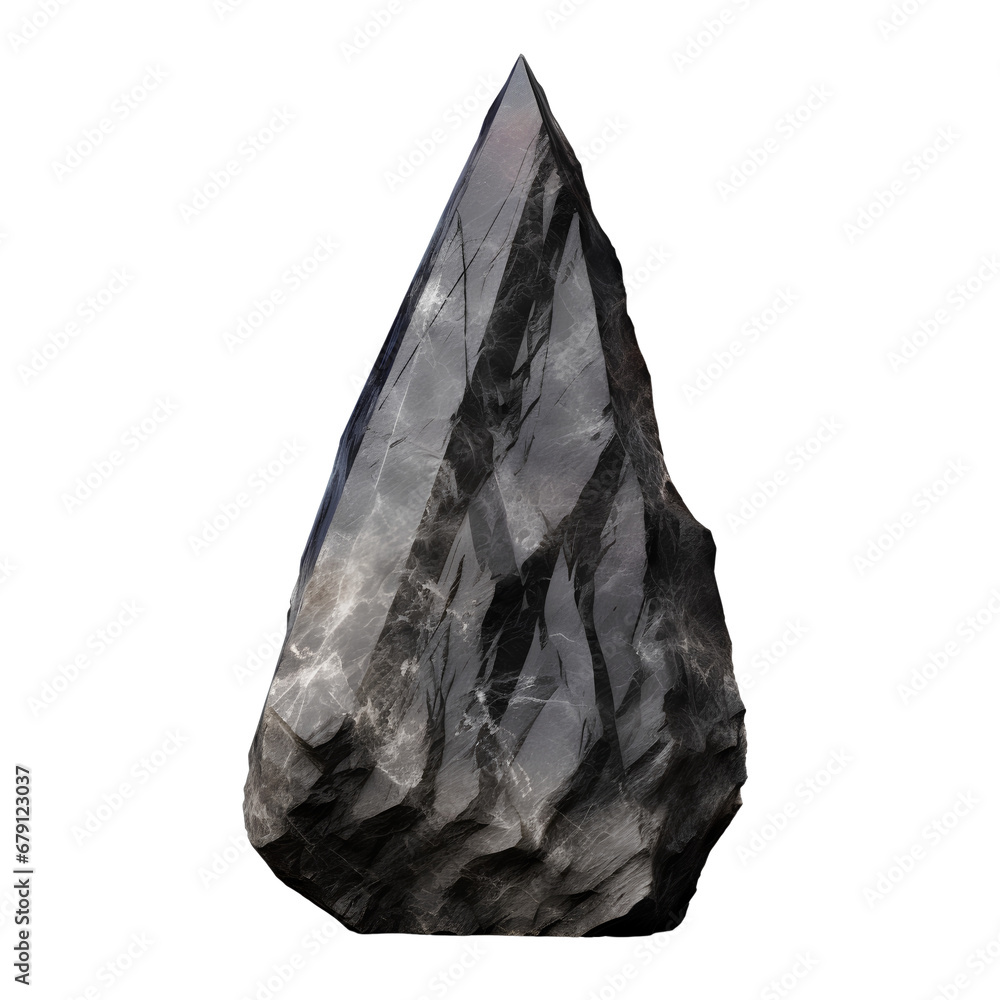 Hard rock stone shape, isolated on transparent background, PNG, 300 DPI
