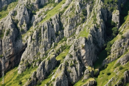 jagged mountain rock texture in natural sunlight