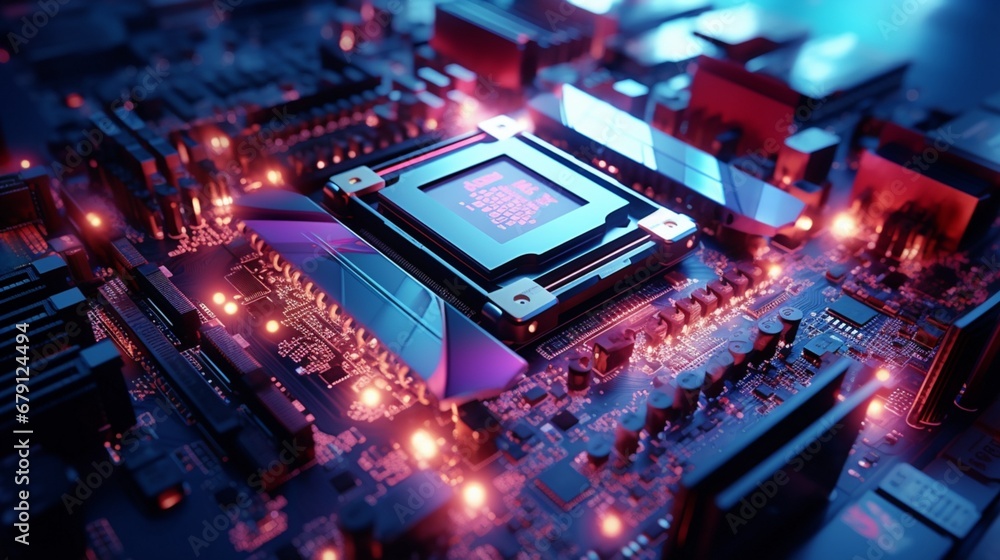 Fototapeta premium Overclocking CPUs for enhanced processing power.